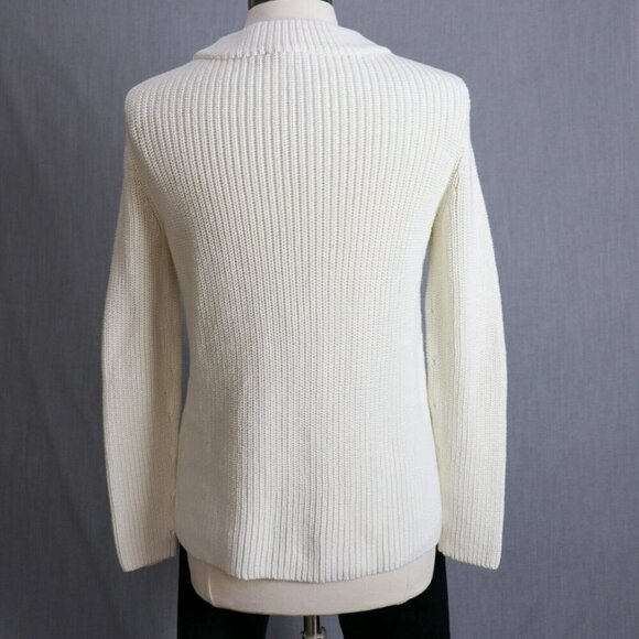 Talbots Rib Knit Sweater Womens M Pullover Crewneck Cotton Long Line Apris Ski - Picture 3 of 14